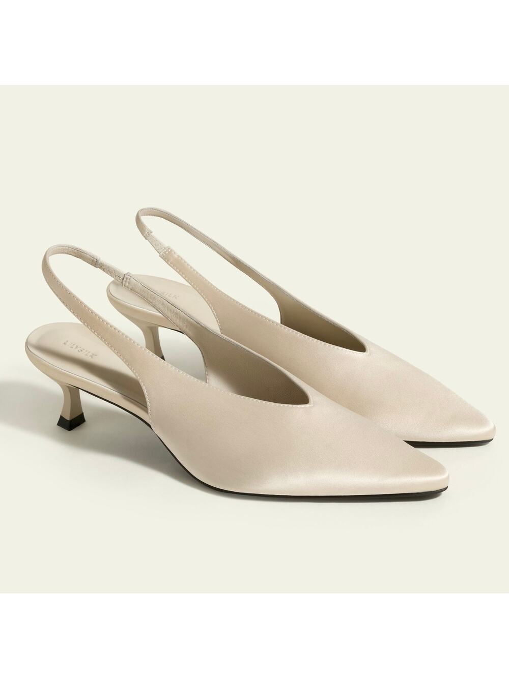 LILYSILK Silk Charmeuse Pointed-Toe Slingback Heel Gravel Gold EU 38 US 7-7.5